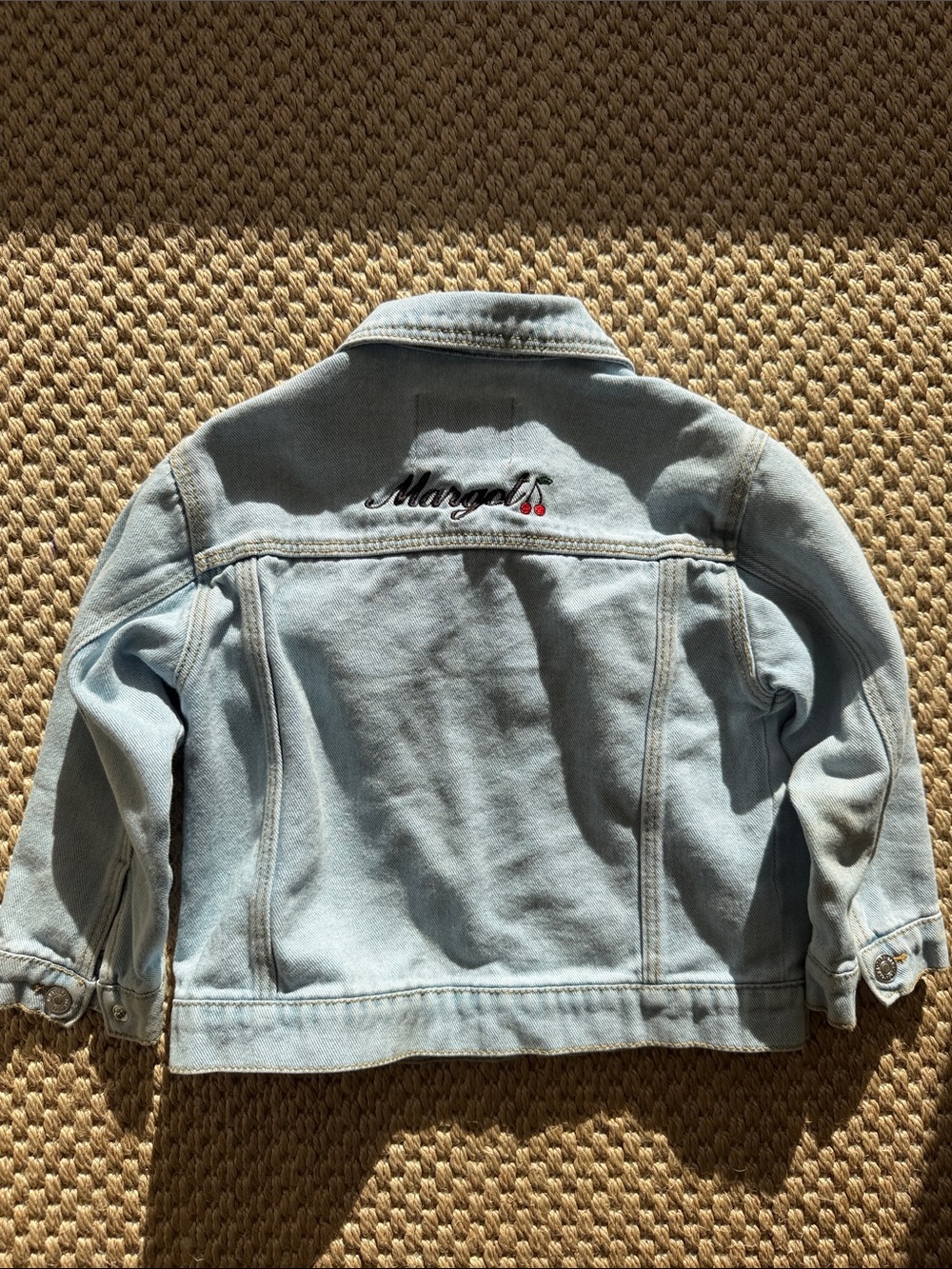 ZARA custom Margot Kids Light Denim Jean Jacket in Pale Blue size 2-3 years